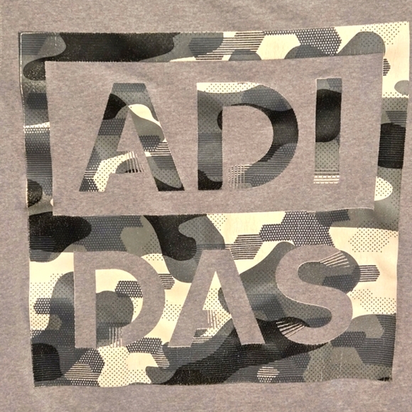 ADIDAS Boy's M 10-12 Camo Logo Climalite Tee - Picture 2 of 7